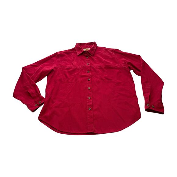 Authentic St. John's Bay Women's Red Long Sleeve Blouse Size Large - Picture 1 of 6